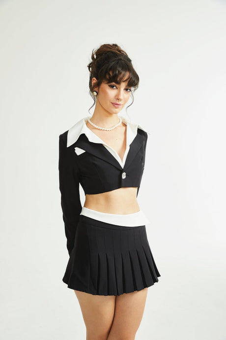 Juliette black jacket  skirt matching set