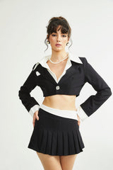 Juliette black jacket  skirt matching set
