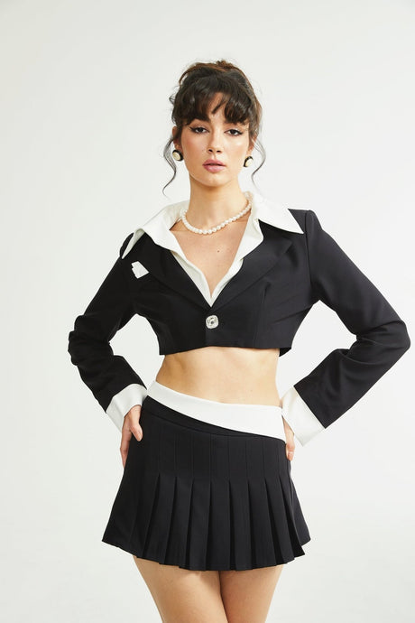 Juliette black jacket  skirt matching set