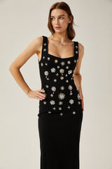 Juliette crystalembellished sleeveless maxi dress