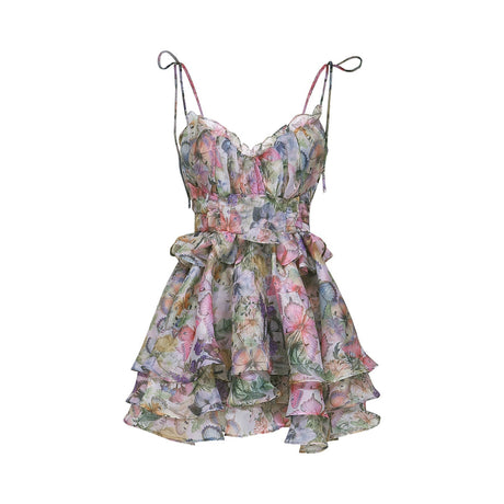Juliette floral print pleated mini dress