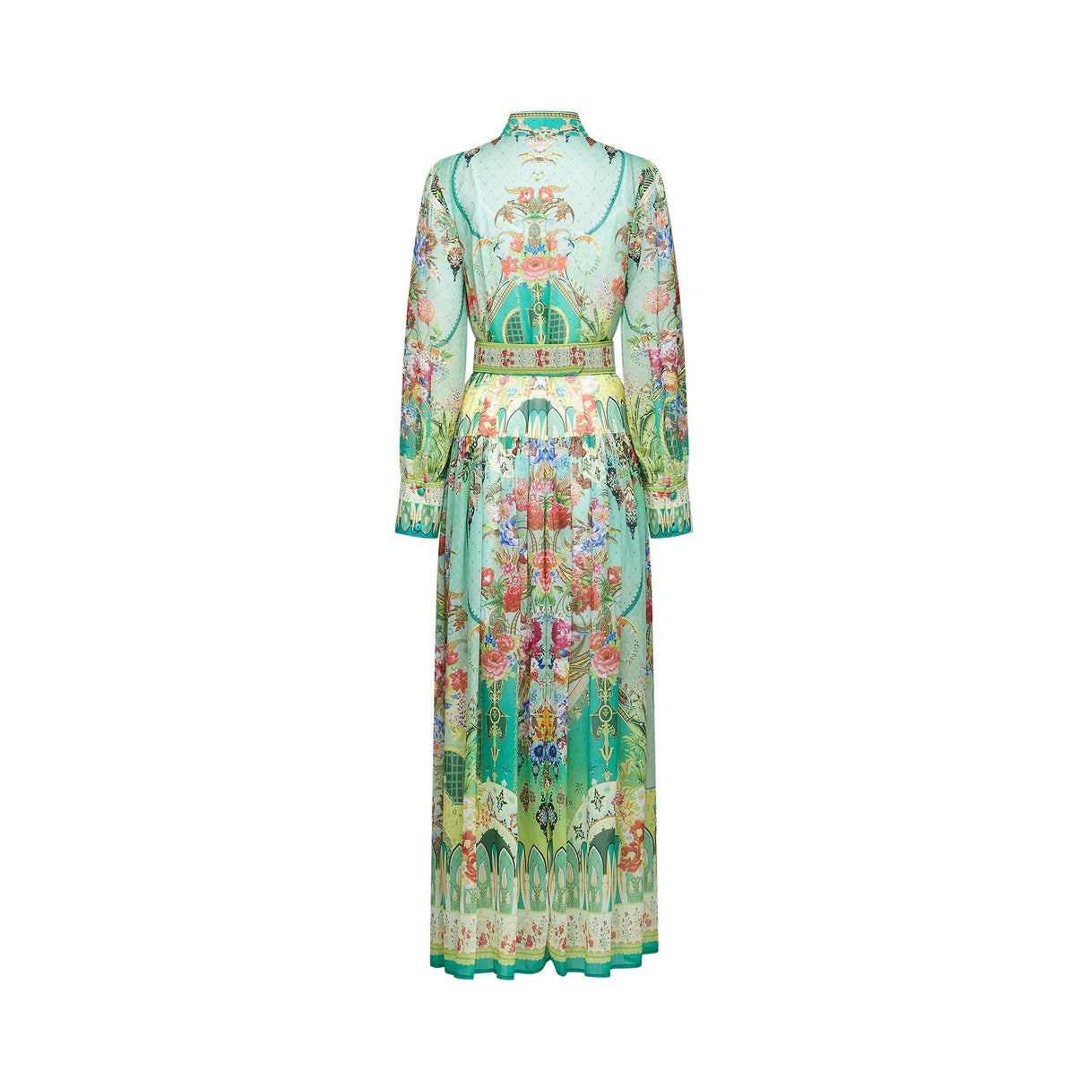 Juliette floralprint flouncehem midi dress
