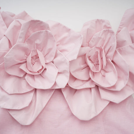 Juliette pink mini dress with offshoulder design and 3D petal details