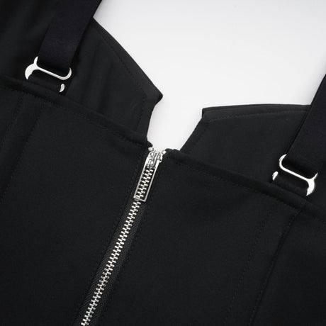 Kadence Dress - Black - Sleeveless - V - Neck - Pocket & Zip Fastening