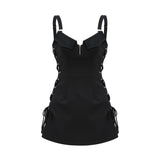 Kadence Dress - Black - Sleeveless - V - Neck - Pocket & Zip Fastening