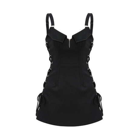 Kadence Dress - Black - Sleeveless - V - Neck - Pocket & Zip Fastening