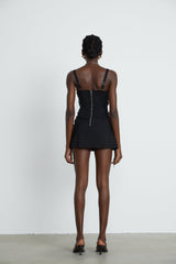 Kadence Dress Black Sleeveless V - Neck Pocket & Zip Fastening - Size M