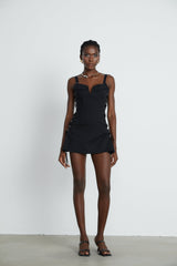 Kadence Dress Black Sleeveless V - Neck Pocket & Zip Fastening - Size M