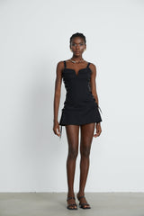 Kadence Dress Black Sleeveless V - Neck Pocket & Zip Fastening - Size M