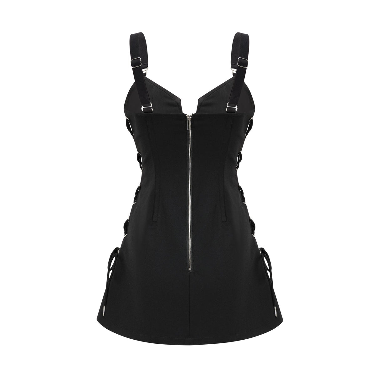 Kadence Dress Black Sleeveless V - Neck Pocket & Zip Fastening - Size M