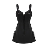 Kadence Dress Black Sleeveless V - Neck Pocket & Zip Fastening - Size M