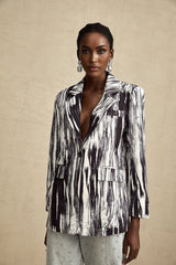 Kadence Jacket Black White Graffiti Print