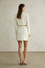 Kaitlin Floral Appliqué Jacket & Skirt Set