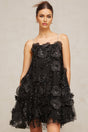 Kaitlyn Mini Dress Crystal Flower Embellished