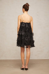 Kaitlyn Mini Dress Crystal Flower Embellished