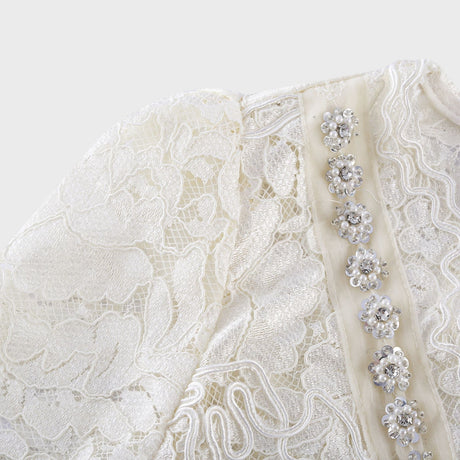 Kalena embellished lace midi dress