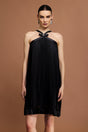 Kali Black Bowknot Sleeveless Mini Dress