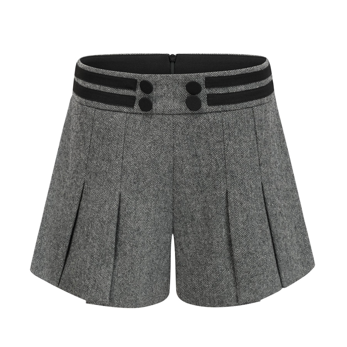 Kali Top & Shorts Herringbone Grey Peplum Crystal Embellished