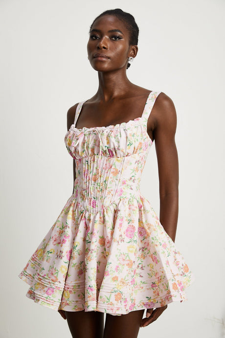 Kara floralprint cotton mini dress