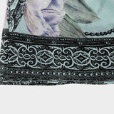 Kara Midi Dress Green Floral Lace Crystal Embellished Tie - Shoulder