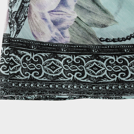 Kara Midi Dress Green Floral Lace Crystal Embellished Tie - Shoulder