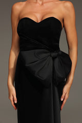 Karina Black Strapless Heart-Shaped Bow Detail Dress