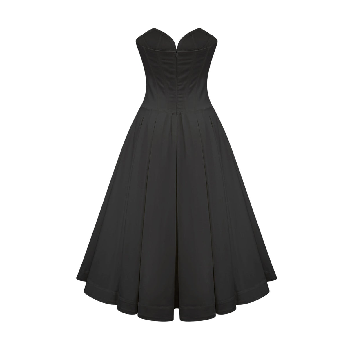 Katherine offshoulder corset midi dress in Black