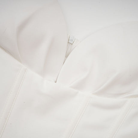 Katherine offshoulder corset midi dress in White
