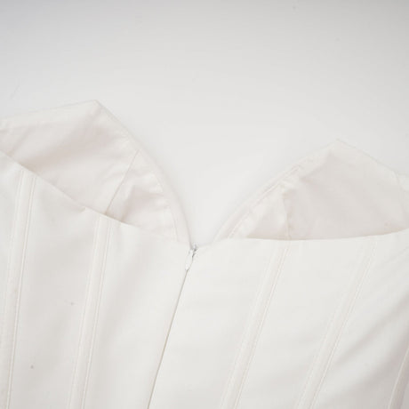 Katherine offshoulder corset midi dress in White