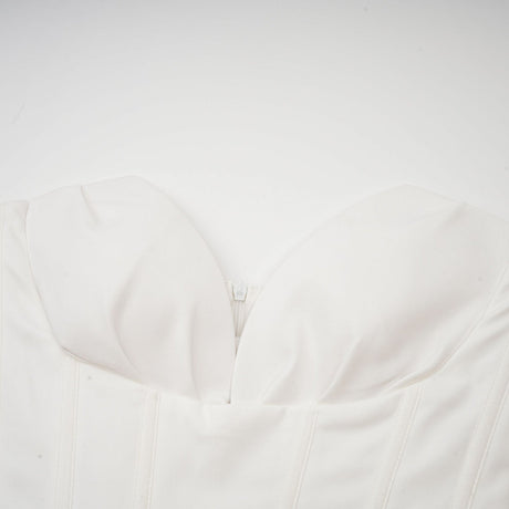 Katherine offshoulder corset midi dress in White