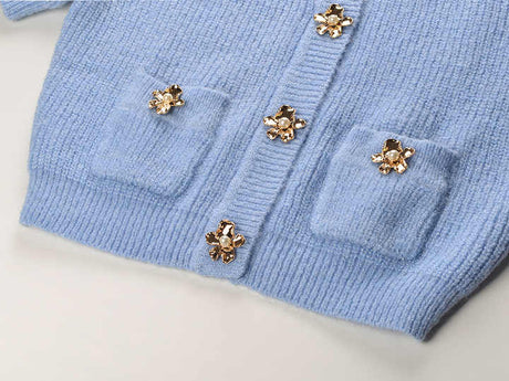 Kayla Cardigan & Skirt Set - Classic Two - Piece Design - Form - Fitting Silhouette - Textured Knit Fabric - Elegant Layered Look - Vintage - Inspired Style