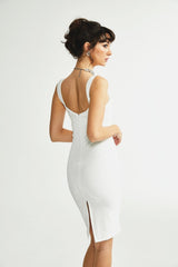 Kéfera white mesh mini dress