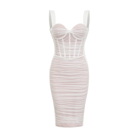 Kéfera white mesh mini dress