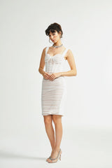 Kéfera white mesh mini dress