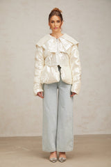 Kenzie Coat Kenzie Sequin White Down Sailor Collar Coat