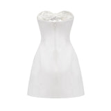 Kenzie Dress White Floral Cut - out & Off - shoulder Thigh - length