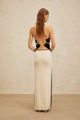 Kenzie Maxi Dress - Color Blocked Cut - Out Open Back High Slit