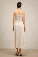 Kenzie White Sequin Embellished Maxi Dress