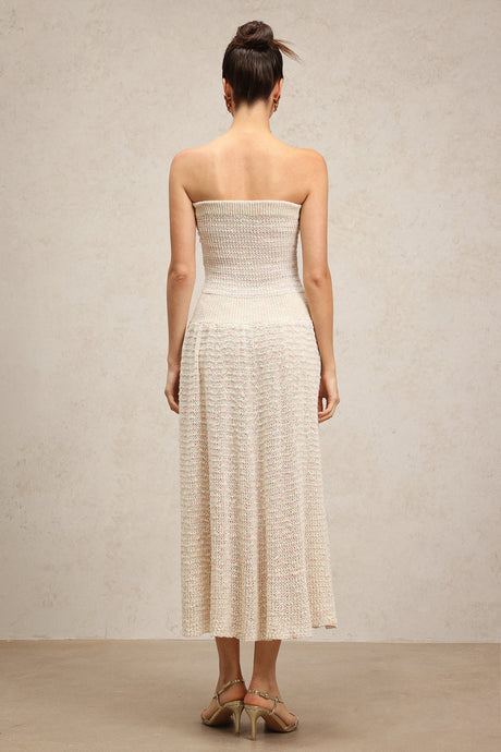 Kenzie White Sequin Embellished Maxi Dress