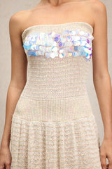 Kenzie White Sequin Embellished Maxi Dress