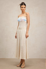 Kenzie White Sequin Maxi Dress for Women Elegant Sleeveless