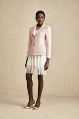 Khloe Blazer Pink Crystal Checked Tweed & Crystal Embellished