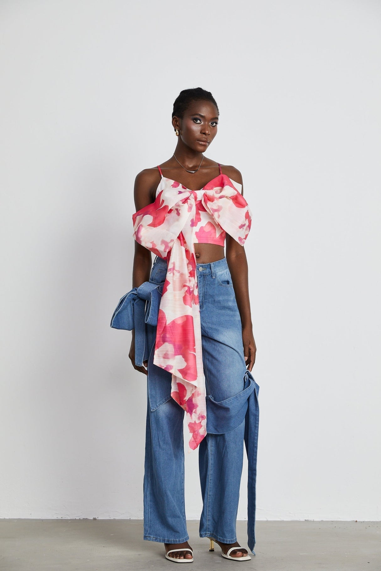Khloe Jeans Wide Leg with Bow Detail