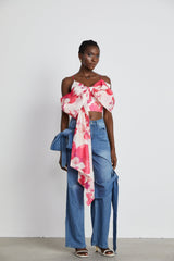 Khloe Jeans Wide Leg with Bow Detail