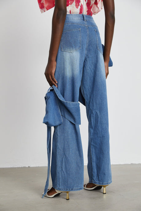Khloe Jeans Wide Leg with Bow Detail