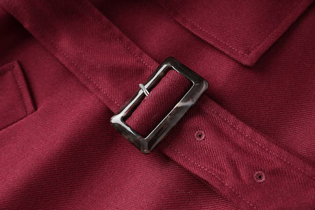 Kiara Double - Breasted Trench Coat – Long Tailored Silhouette with Adjustable Waist Belt – Premium Wool Blend – Wide Lapels & Epaulettes