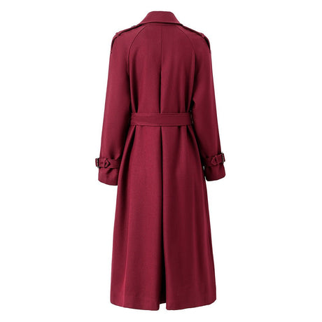 Kiara Double - Breasted Trench Coat – Long Tailored Silhouette with Adjustable Waist Belt – Premium Wool Blend – Wide Lapels & Epaulettes