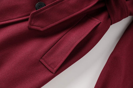 Kiara Double - Breasted Trench Coat – Long Tailored Silhouette with Adjustable Waist Belt – Premium Wool Blend – Wide Lapels & Epaulettes