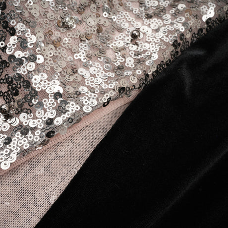 Kiara Maxi Dress - Asymmetric One - Sleeve Design with Attached Scarf & Sequin Embellishments