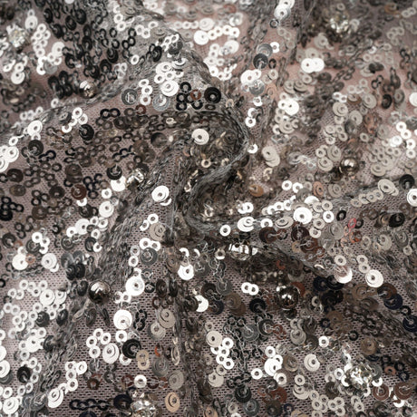 Kiara Maxi Dress - Asymmetric One - Sleeve Design with Attached Scarf & Sequin Embellishments